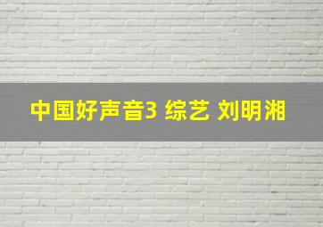 中国好声音3 综艺 刘明湘